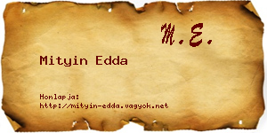 Mityin Edda névjegykártya